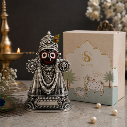 Svastika  Rajadhiraj Lord Jagannath Idol (999 Silver Plated)