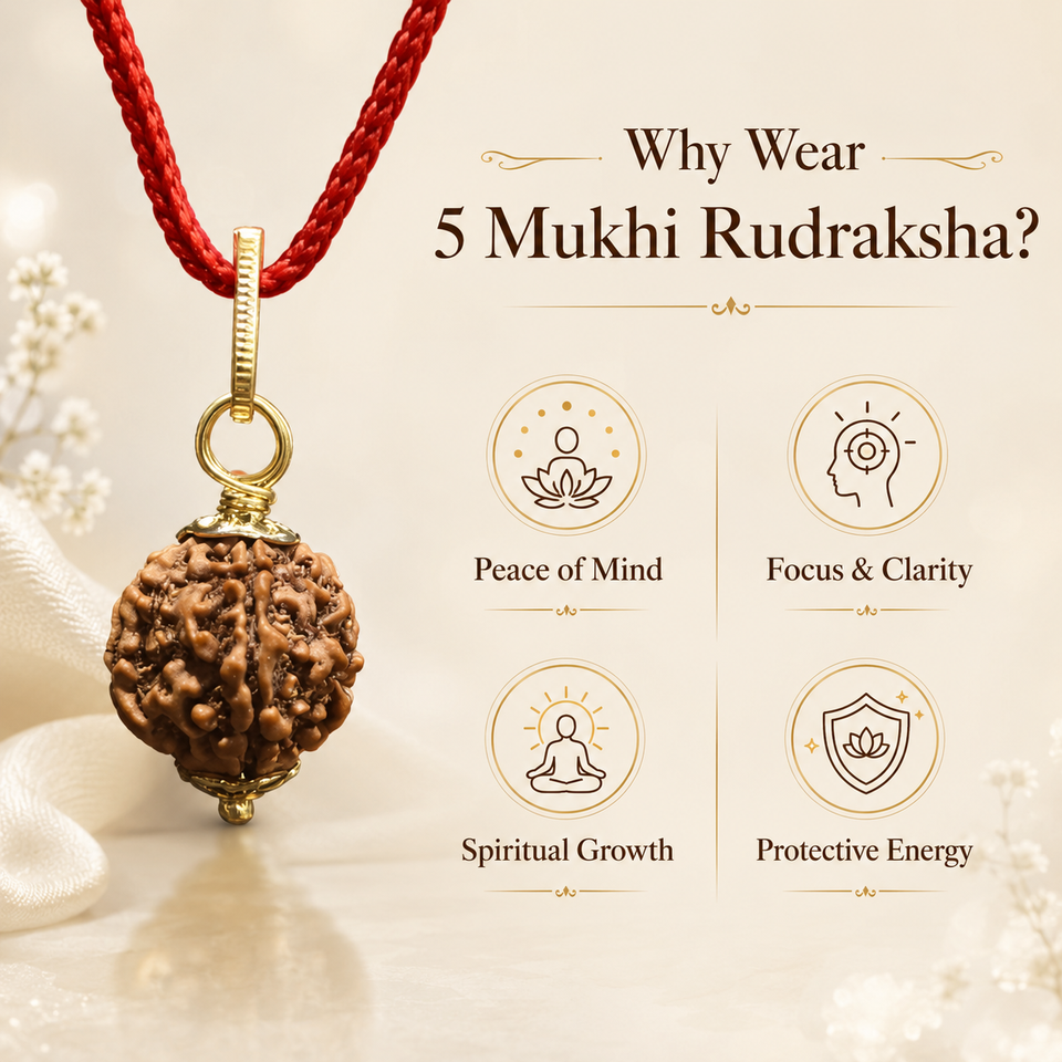 5 Mukhi Rudraksha pendent