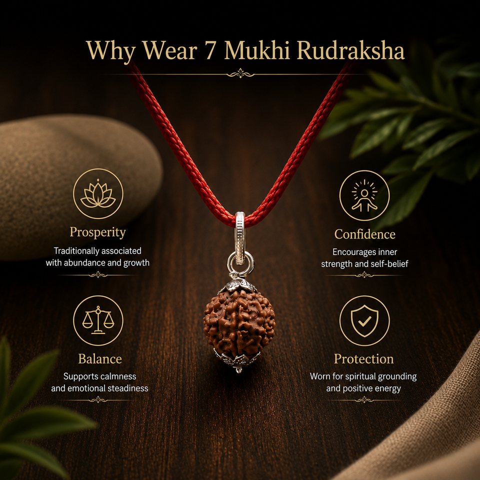 7 Mukhi Rudraksha Pendent