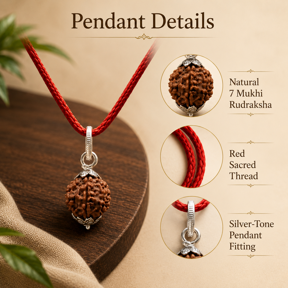 7 Mukhi Rudraksha Pendent