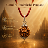 Sacred Harmony 5 Mukhi Rudraksha Pendant & Gold-Plated Bracelet Combo