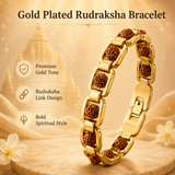 Divine Aura 7 Mukhi Rudraksha Pendant & Gold-Plated Bracelet Combo