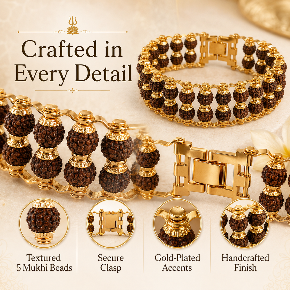 5 Mukhi Double layer with Single layer Rudraksha bracelet combo