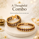 5 Mukhi Double layer with Single layer Rudraksha bracelet combo