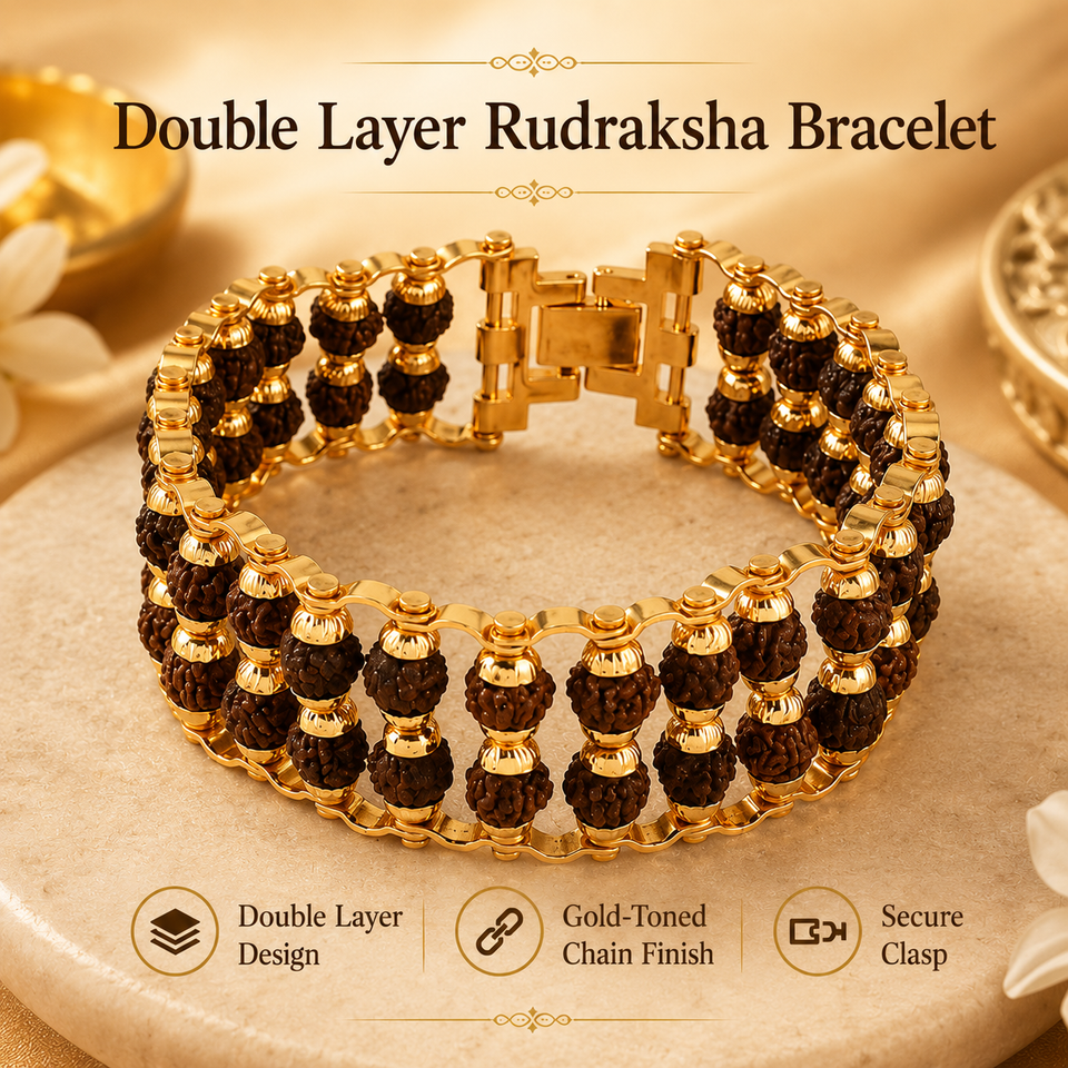 5 Mukhi Double layer with Single layer Rudraksha bracelet combo