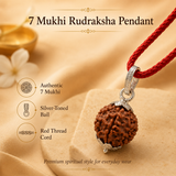 Powerful Double Layer gold plated rudraksha bracelet with 7 Mukhi Rudraksha Pendent