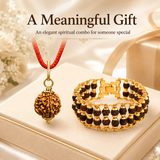 5 Mukhi Rudraksha Pendent with Double layer Bracelet