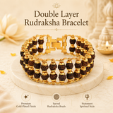 108 Beads Rudraksha Mala with Double Layer Bracelet combo