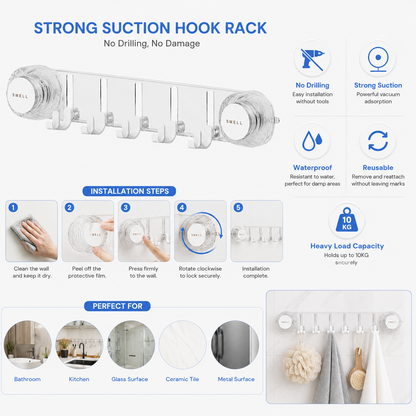 Heavy-Duty No-Drill Suction Hooks