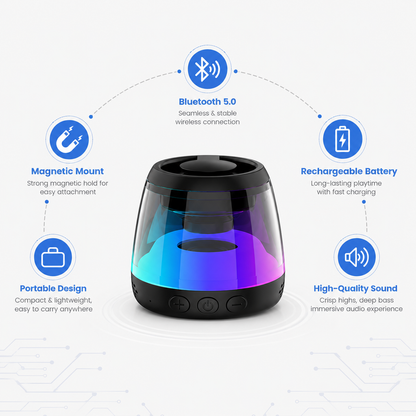 Wireless Magnetic Bluetooth Speaker with RGB Lighting