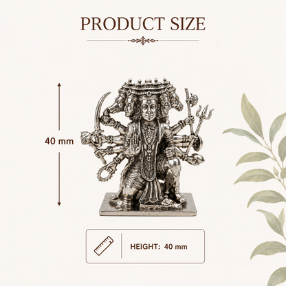 Panchmukhi Hanuman Idol in Brass with Silver Finish – Multi-Face Hanuman Ji Murti for Home & Office