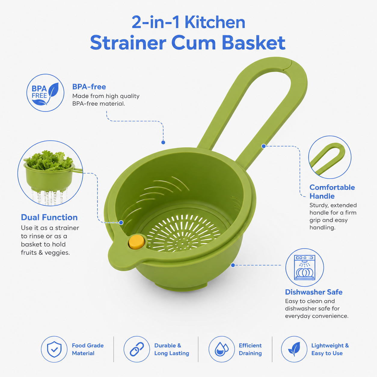 2-in-1 Collapsible Kitchen Strainer & Basket