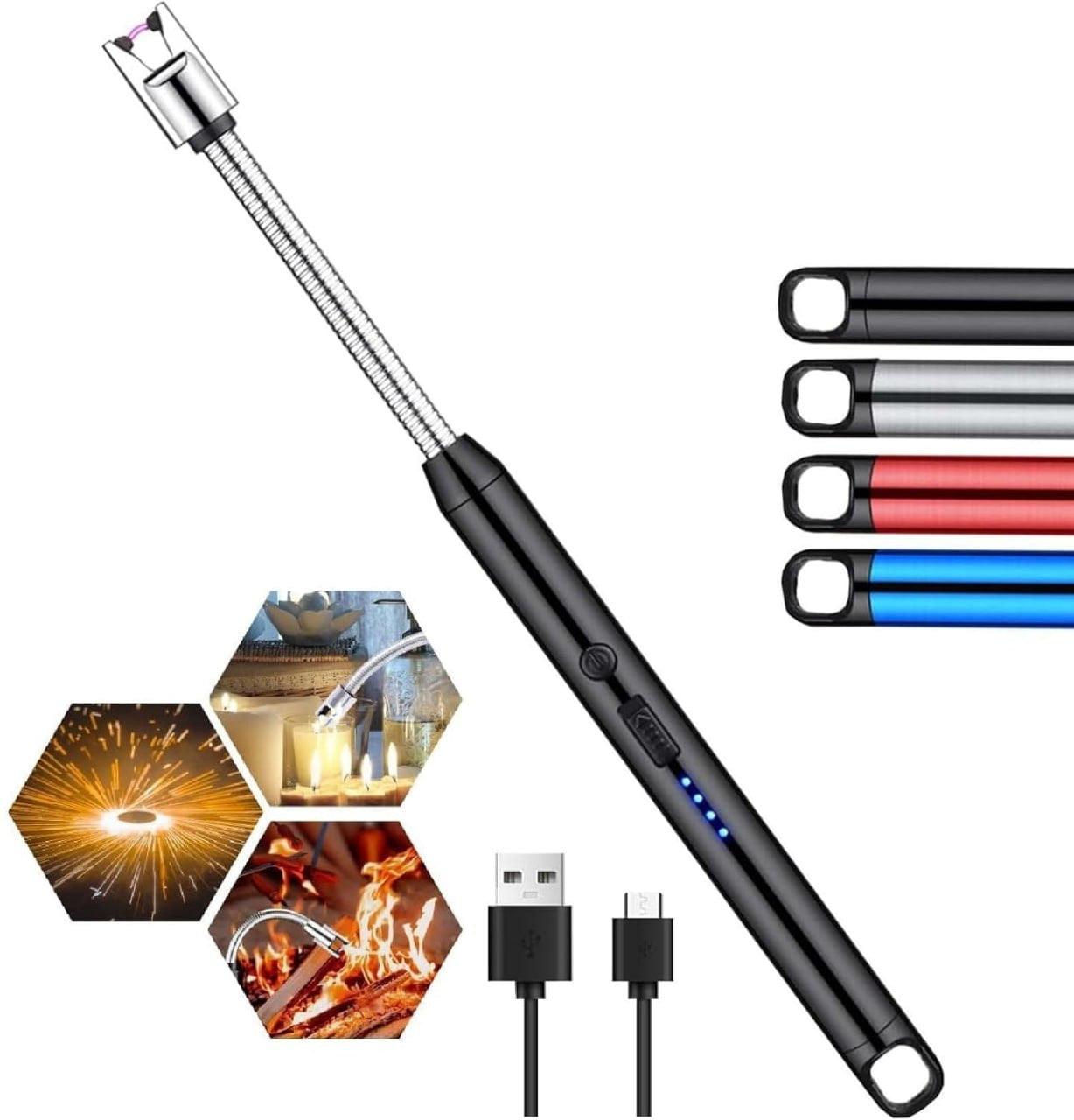 Electric Rechargeable USB Lighter with Flexible Neck