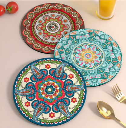 Elegant Flower Mat + Coasters