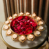 Aesthetic Floral Urli With Diya