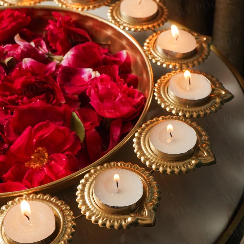 Aesthetic Floral Urli With Diya