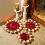Aesthetic Floral Urli With Diya