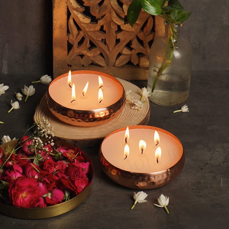 Copper Finish Luxury Scented Candle Urli