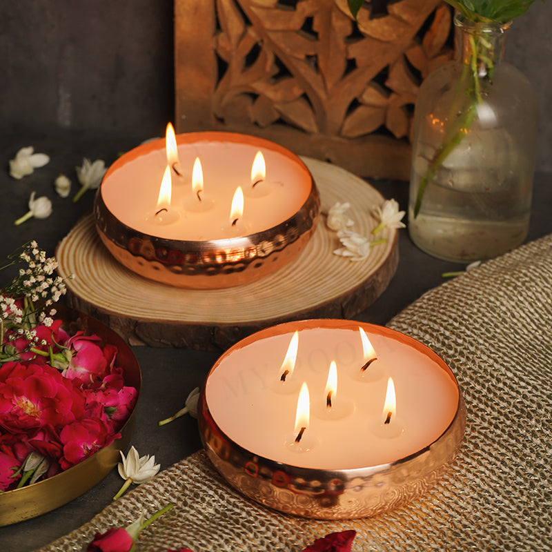 Copper Finish Luxury Scented Candle Urli