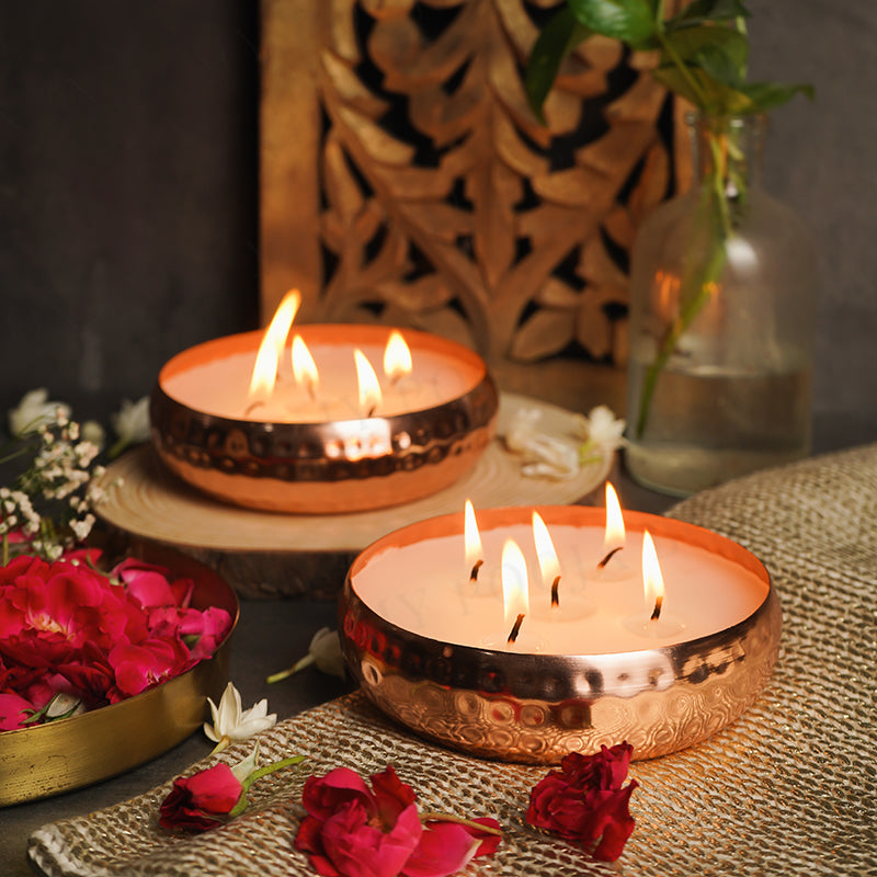 Copper Finish Luxury Scented Candle Urli