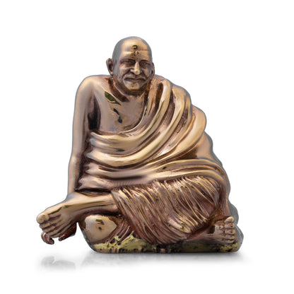 Neem Karoli Baba Silver & Brass Finish Idol | Handcrafted Guru Ji Murti for Home Temple