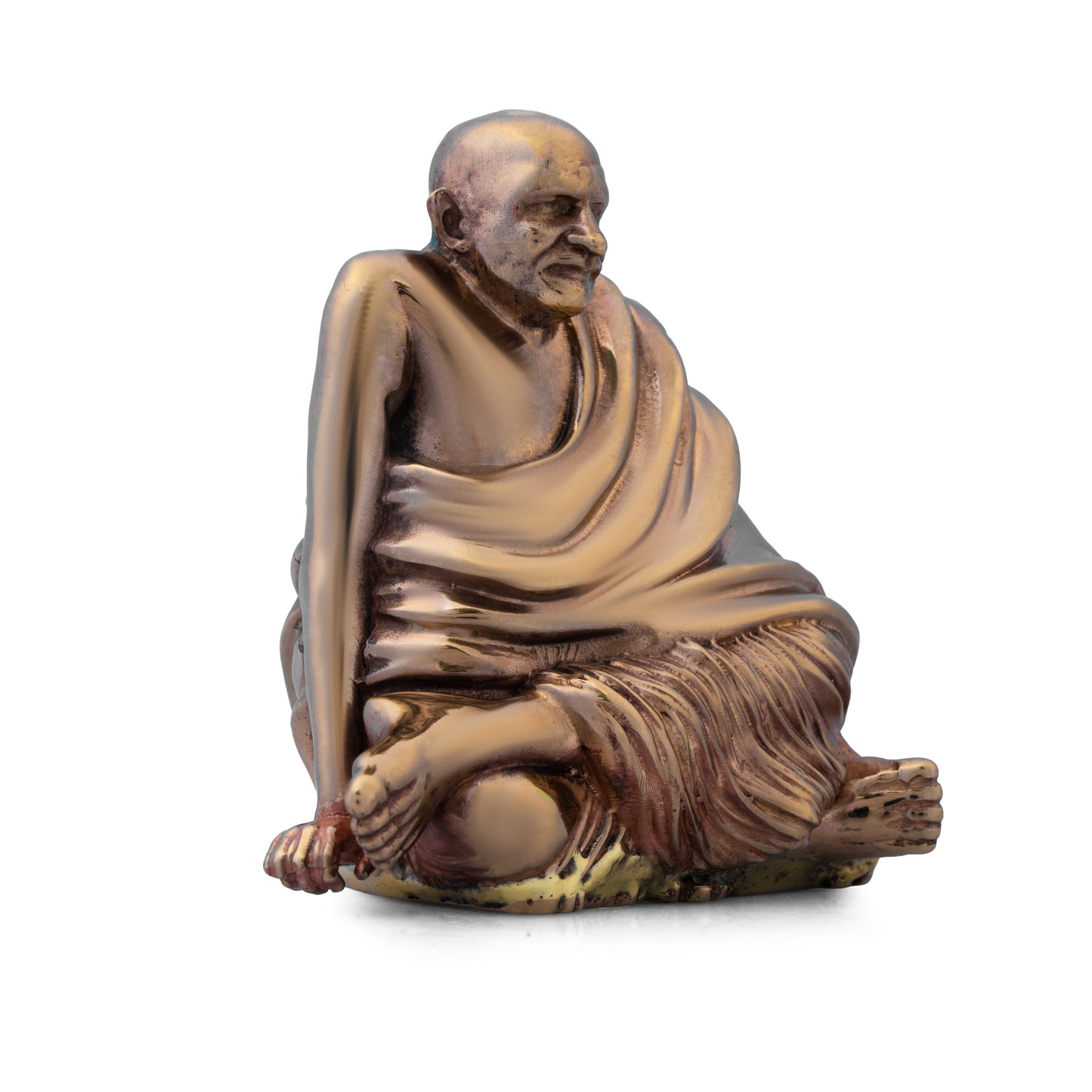 Neem Karoli Baba Silver & Brass Finish Idol | Handcrafted Guru Ji Murti for Home Temple