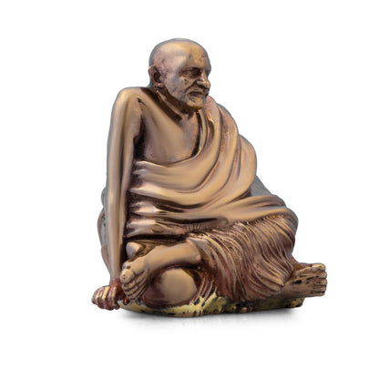 Neem Karoli Baba Silver & Brass Finish Idol | Handcrafted Guru Ji Murti for Home Temple