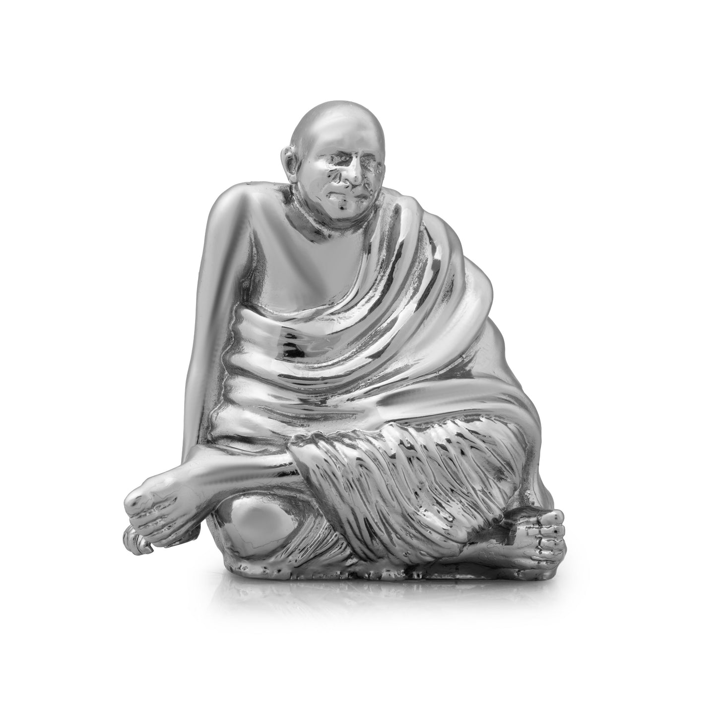Neem Karoli Baba Silver & Brass Finish Idol | Handcrafted Guru Ji Murti for Home Temple