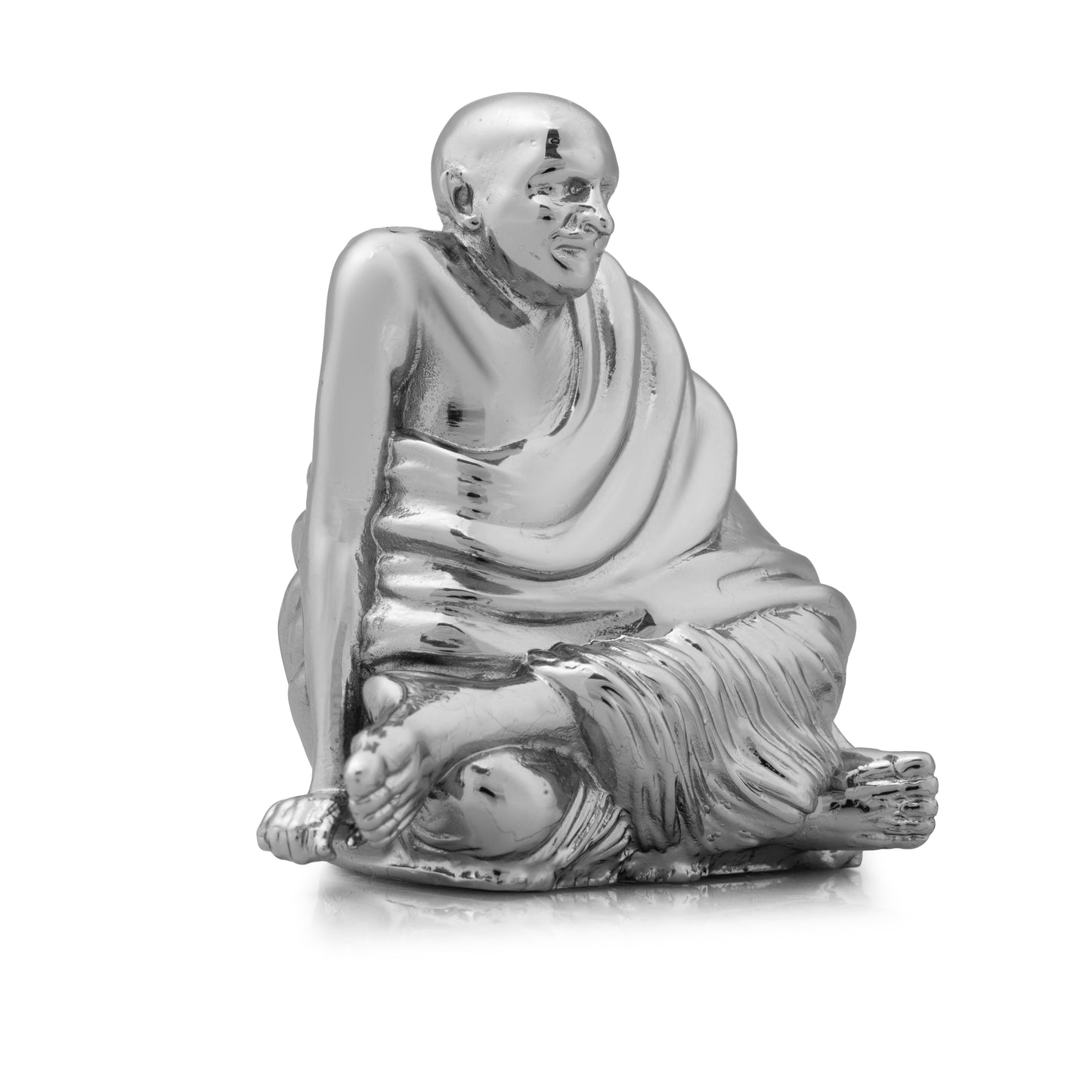 Neem Karoli Baba Silver & Brass Finish Idol | Handcrafted Guru Ji Murti for Home Temple