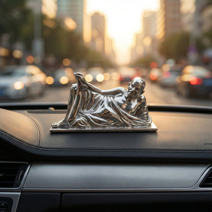 Neem Karoli Baba Idol in Silver Finish| Guru Ji Murti for Home, Office