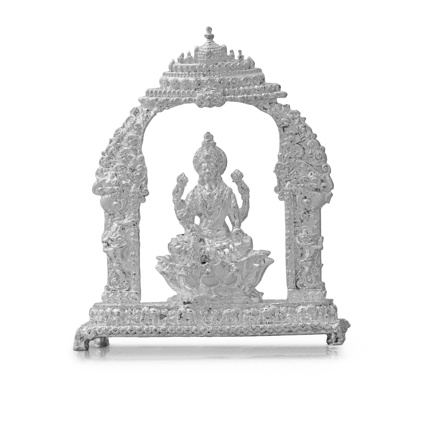 Divine Goddess Lakshmi Idol with Ornate Arch – Handcrafted Pooja Murti for Home & Temple