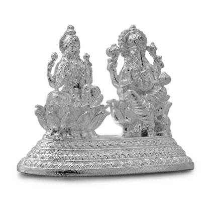 Lakshmi Ganesha Idol Set – Handcrafted Prosperity & Wisdom Murti for Pooja & Gifting