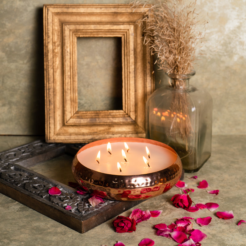 Copper Finish Luxury Scented Candle Urli