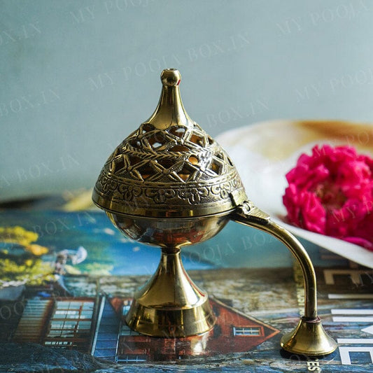Handcrafted Mini Brass Chirag Dhuni/Fumer