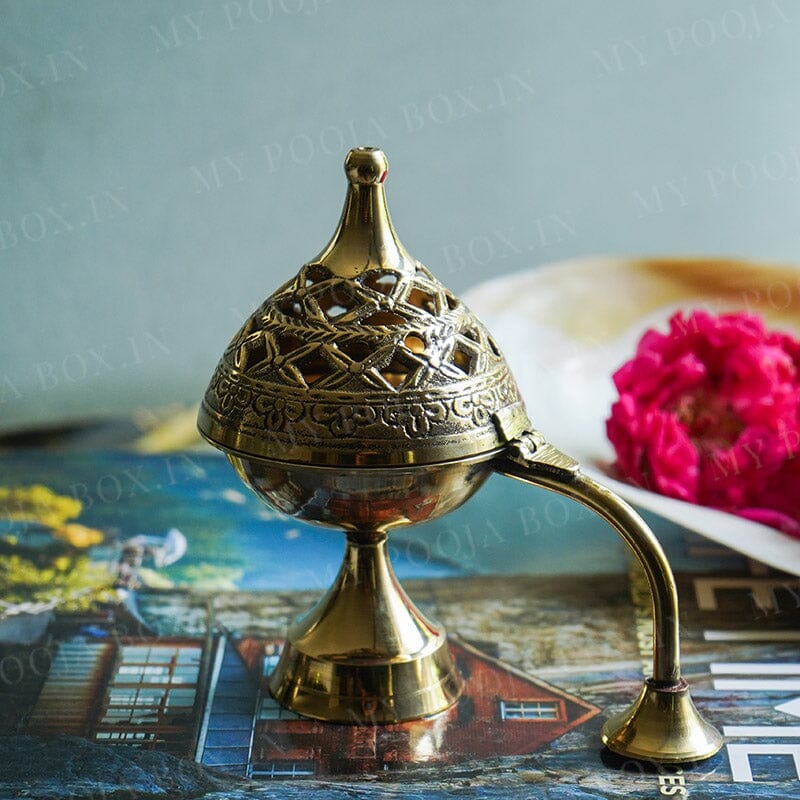 Handcrafted Mini Brass Chirag Dhuni/Fumer