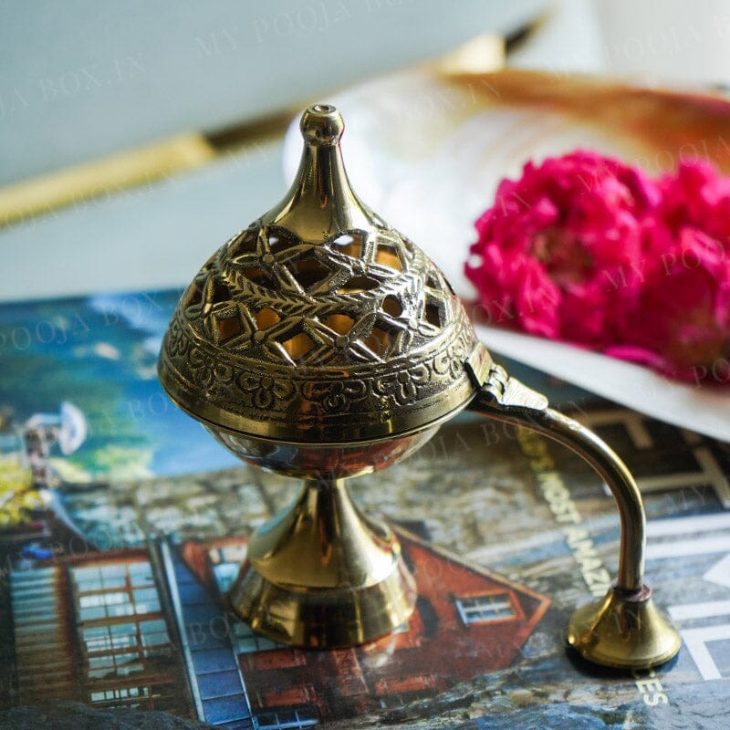 Handcrafted Mini Brass Chirag Dhuni/Fumer
