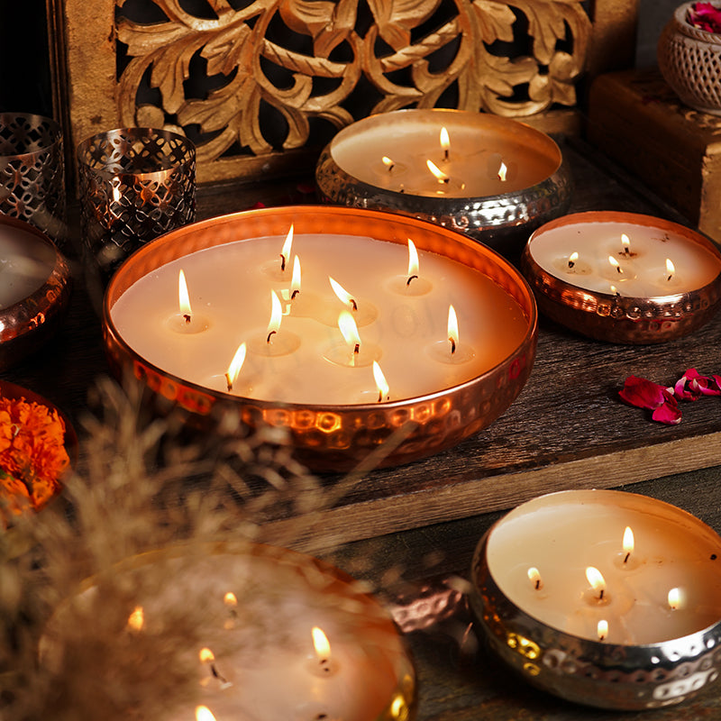 Copper Finish Luxury Scented Candle Urli