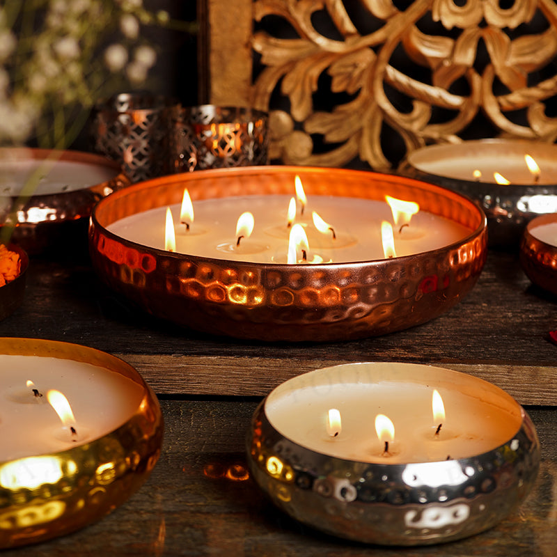 Copper Finish Luxury Scented Candle Urli