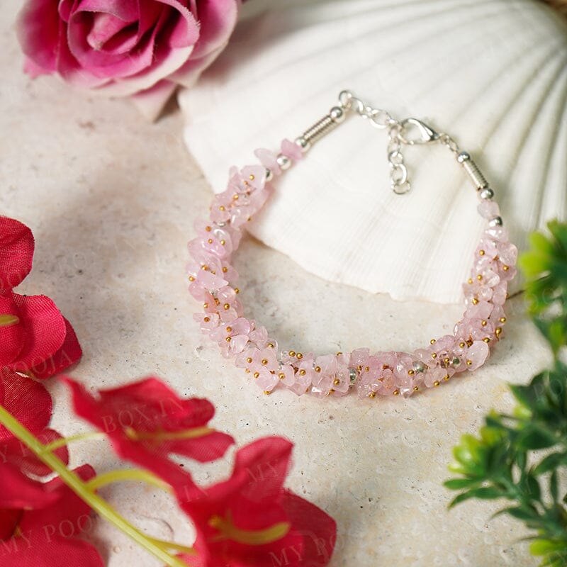 Rose Quartz Crystal Healing Bracelet For Self Esteem & Self Love