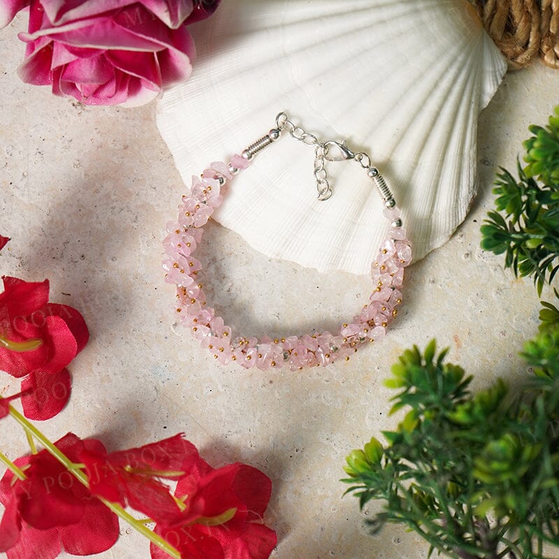 Rose Quartz Crystal Healing Bracelet For Self Esteem & Self Love