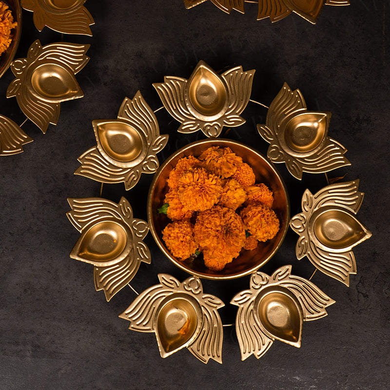 Astounding Lotus Diya Urli