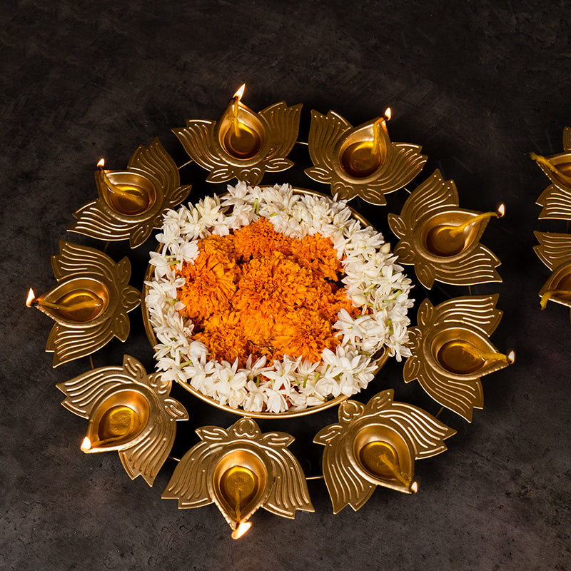 Astounding Lotus Diya Urli