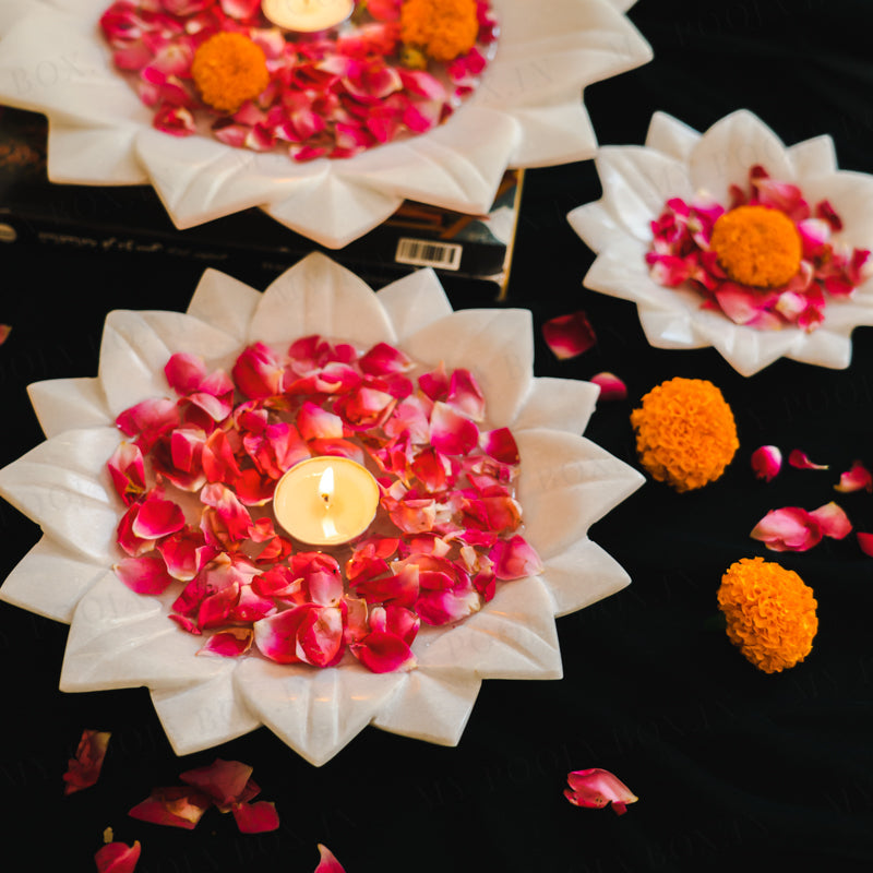 Exquisite Floral Marble Urli