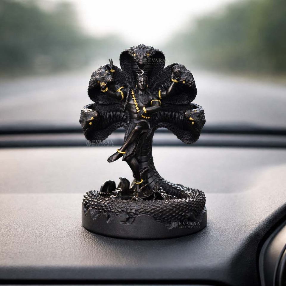Mystical Shiva with Sheshnag Black God Idol