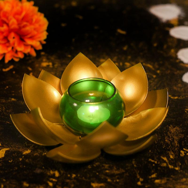Handcrafted Lotus T-Light Candle Holder