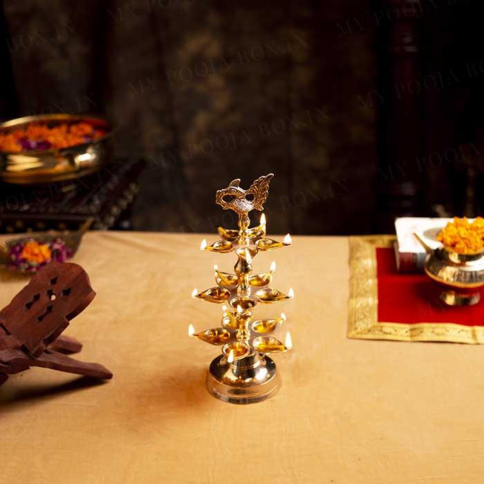 Handcrafted Brass Peacock Diya