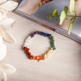 7 Chakra Natural Stone Chip Bracelet