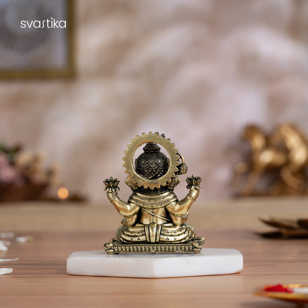 Brass Dagdusheth Ganpati Murti (3 Inch)