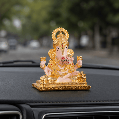 Dagdusheth Halwai Ganpati Murti - Gold Plated