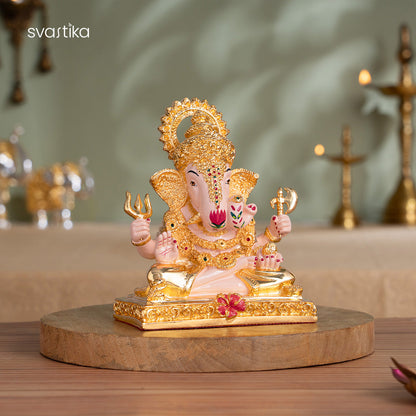 Dagdusheth Halwai Ganpati Murti - Gold Plated